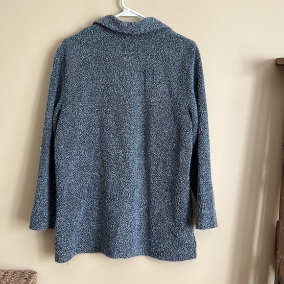 Women’s blue black button down knit cardigan  L - Picture 5 of 8
